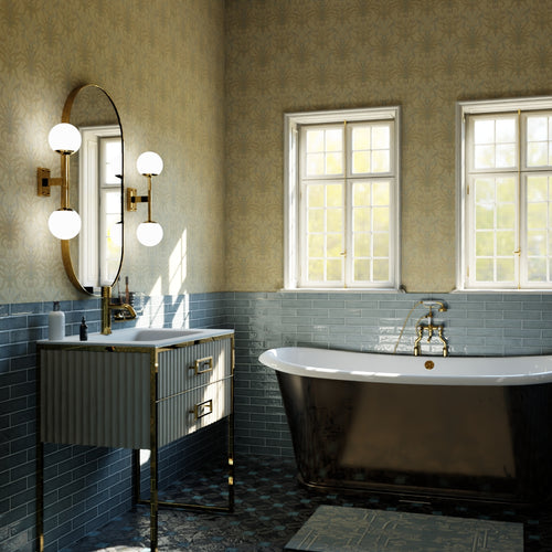 Versailles Wallpaper in Shades of Ochre and Mineral