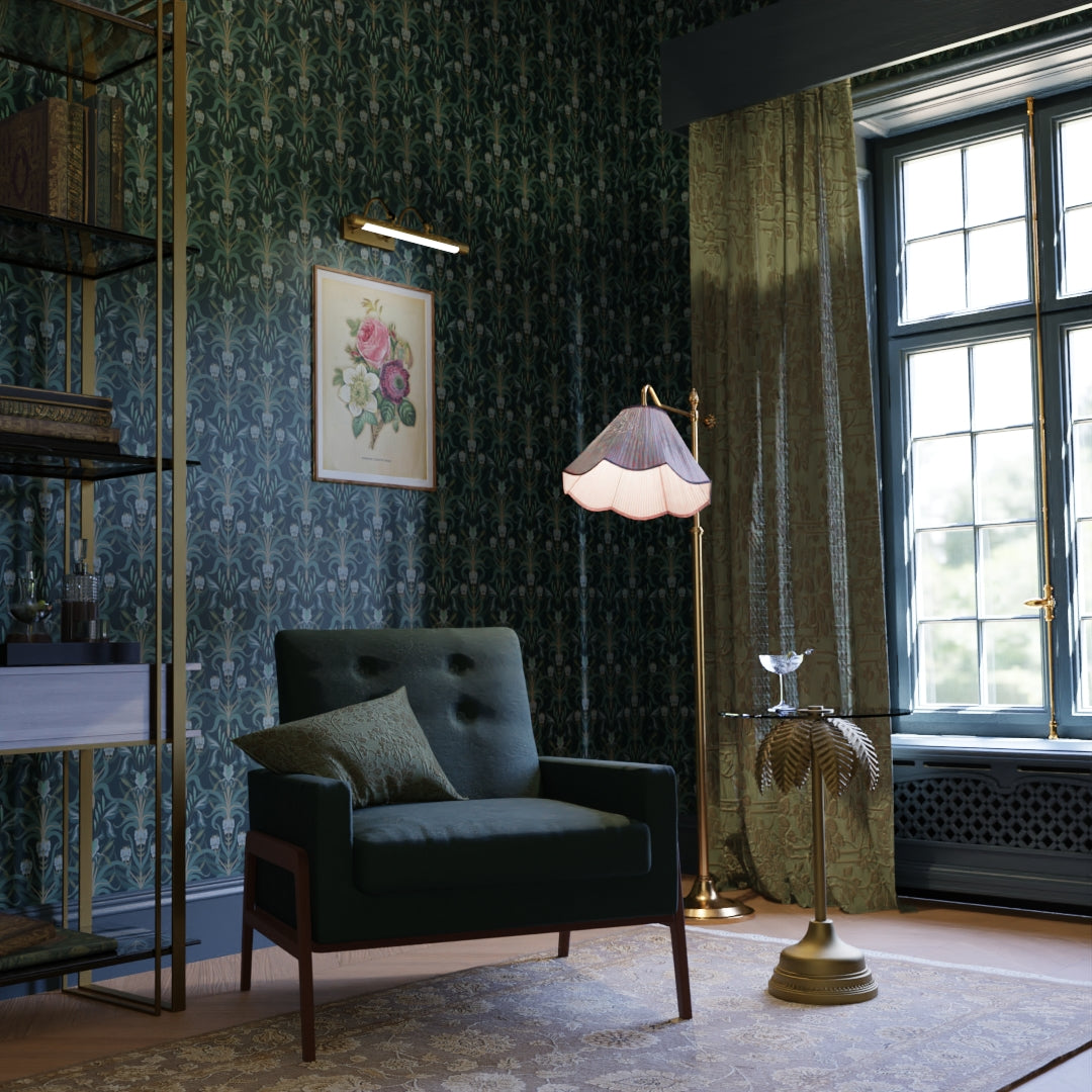 Versailles Wallpaper in Shades of Teal and Mineral