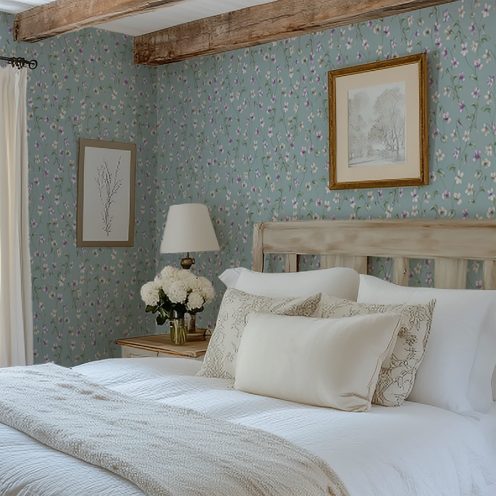 Violet Wallpaper in Mineral Mist