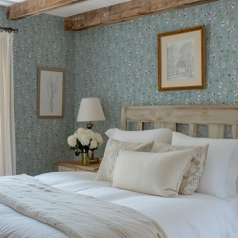 Violet Wallpaper in Mineral Mist