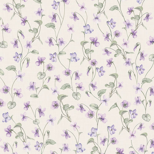 Violet Wallpaper in Vintage Cream