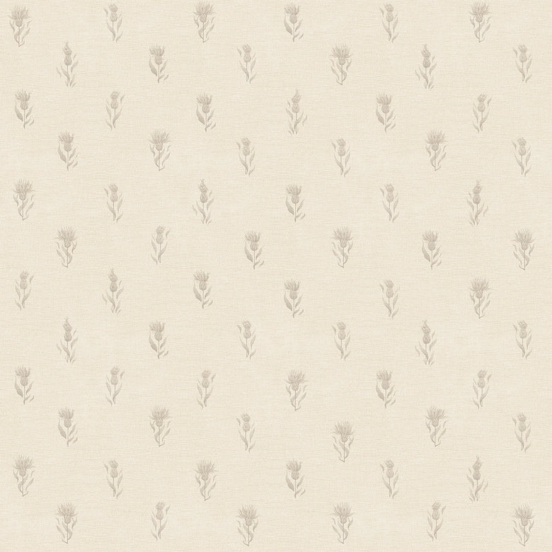 Sample of Wee Thistle Wallpaper in Castle Stone on Vintage Cream