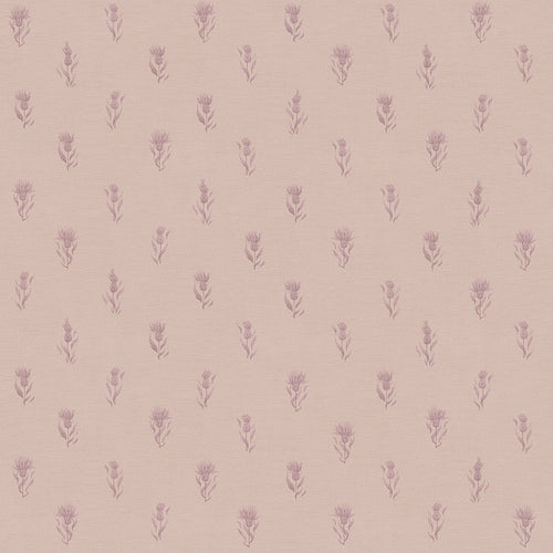 Sample of Wee Thistle Wallpaper in French Mauve on Vintage Rose