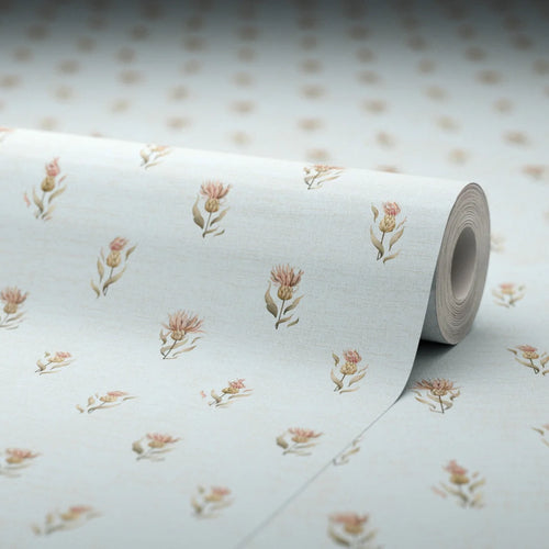 Wee Thistle Wallpaper in Mineral Mist