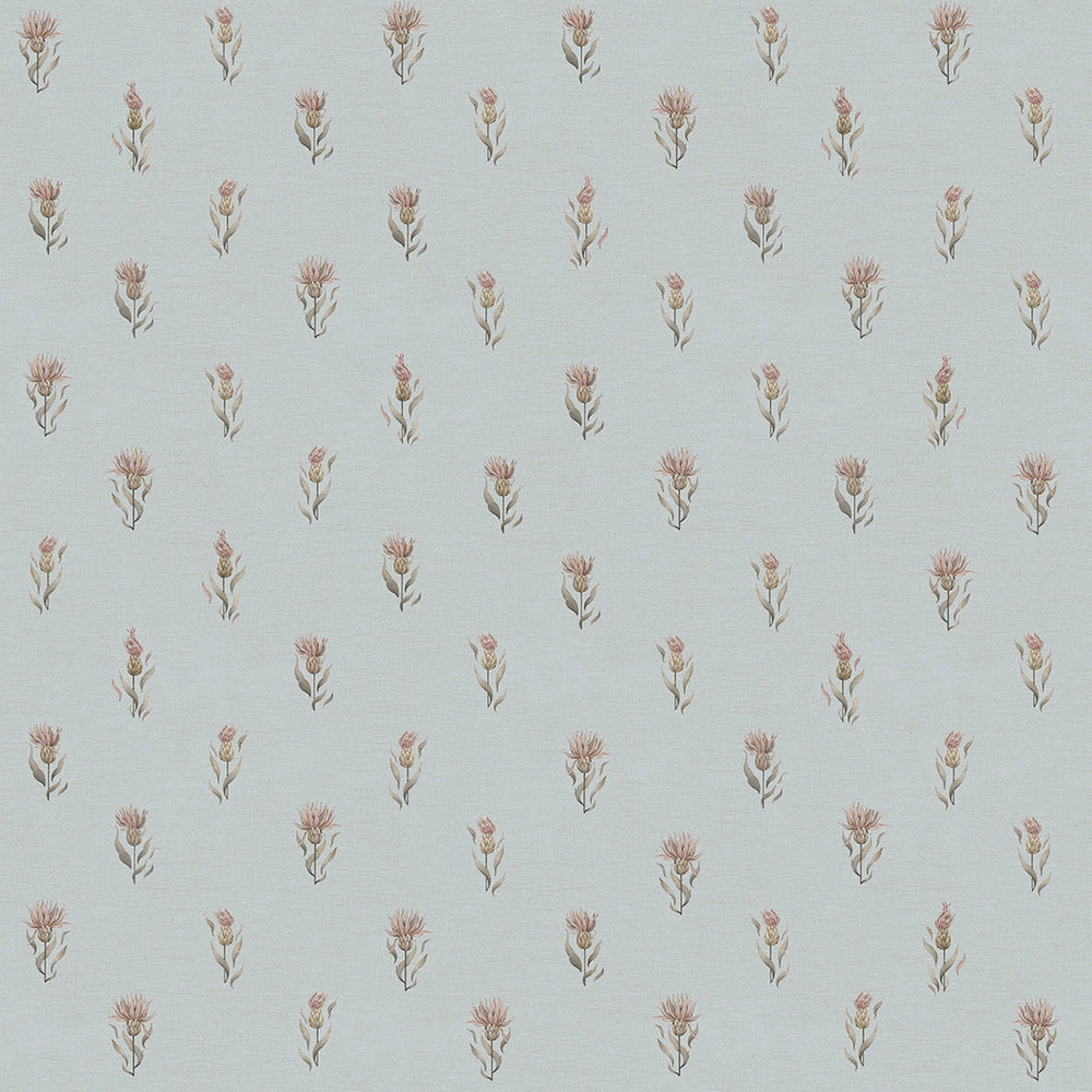 Wee Thistle Wallpaper in Mineral Mist