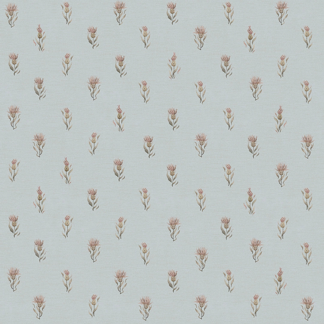 Sample of Wee Thistle Wallpaper in Mineral Mist
