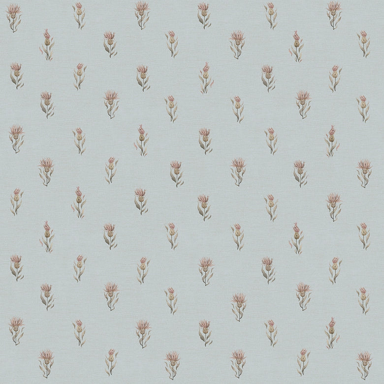 Sample of Wee Thistle Wallpaper in Mineral Mist