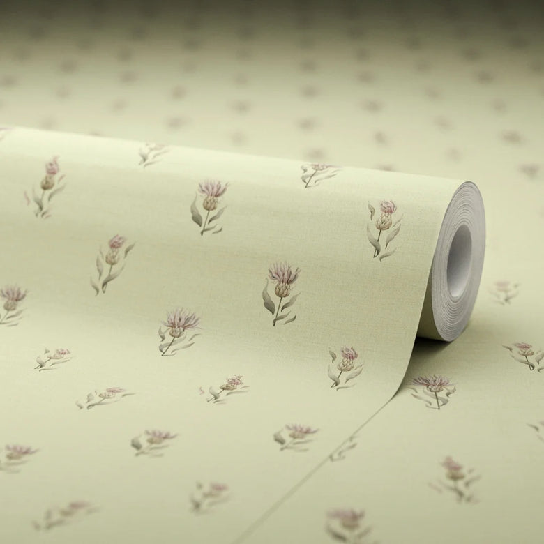 Wee Thistle Wallpaper in Slow Cooked Sage