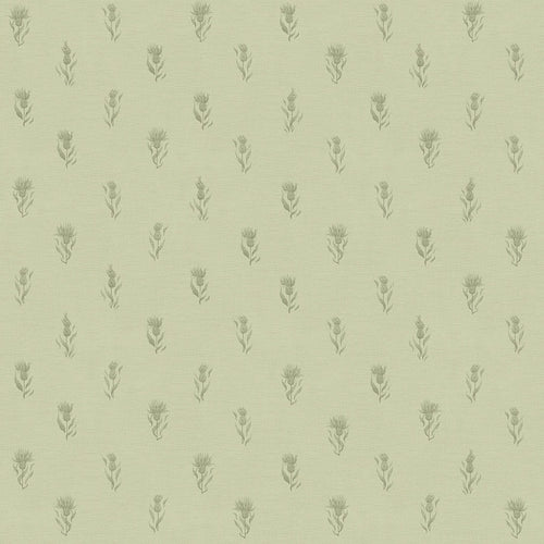 Sample of Wee Thistle Wallpaper in Slow Cooked Sage and New Forest Green
