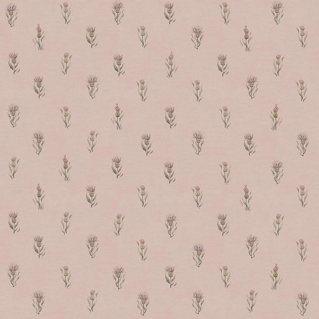 Wee Thistle Wallpaper in Vintage Rose