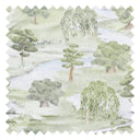 Weeping Willow Meander Fabric in Soft Greens