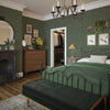 Whimsical Willow Wallpaper in Bayleaf on Juniper Green