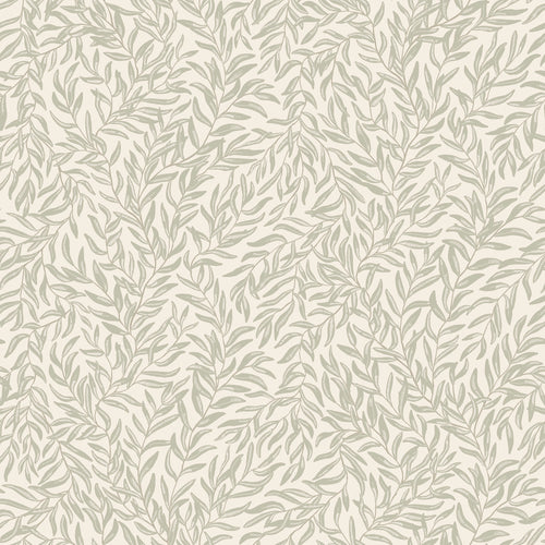 Whimsical Willow Wallpaper in Sage on Cream
