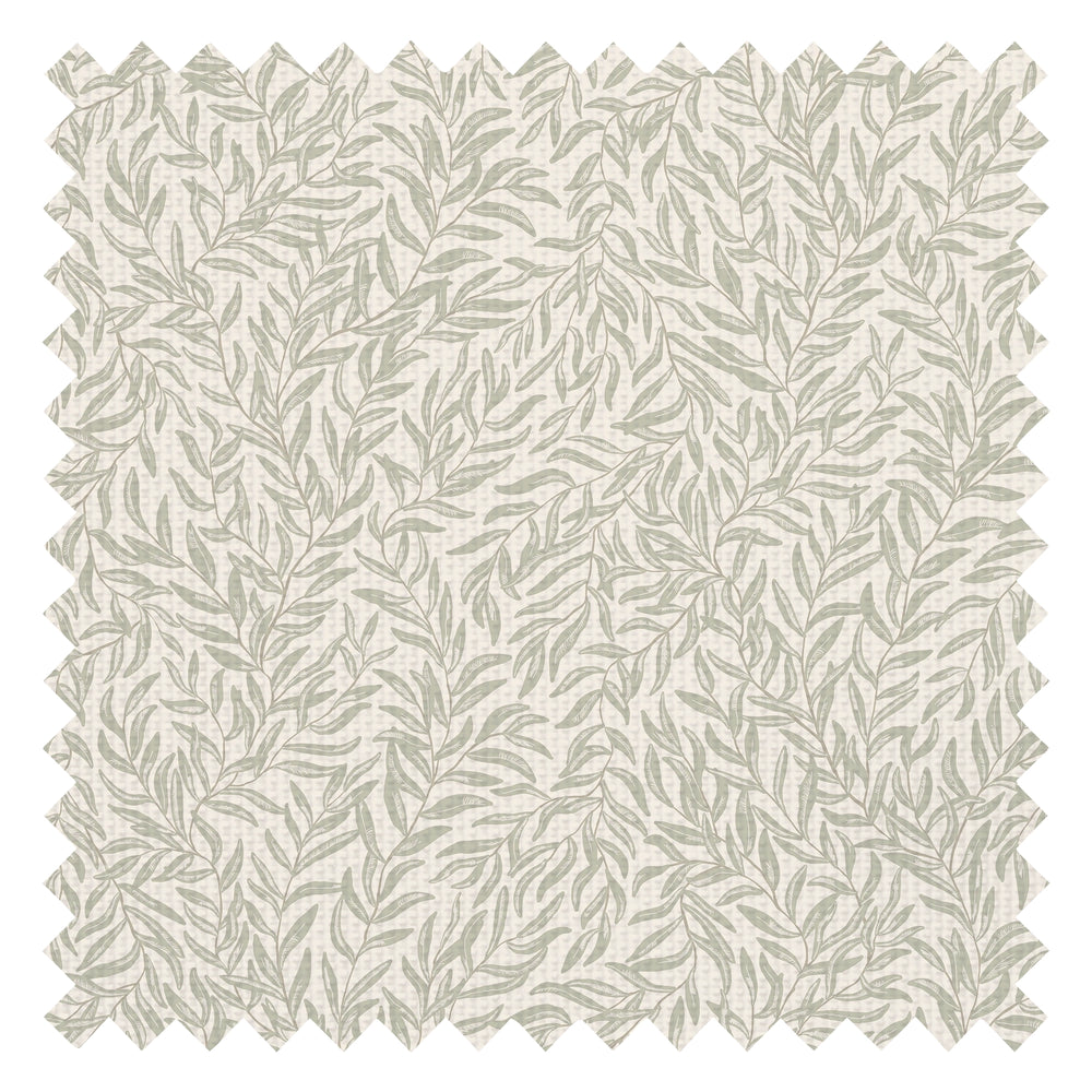 Whimsical Willow Fabric in Sage on Cream