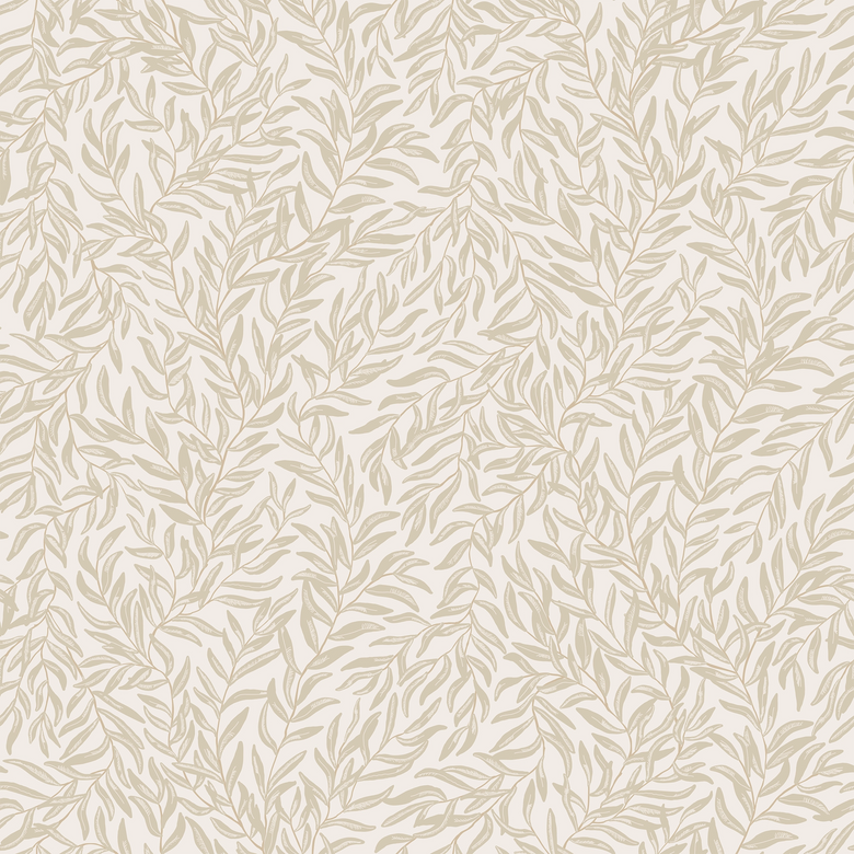 Whimsical Willow Wallpaper in Soft Brown on Cream