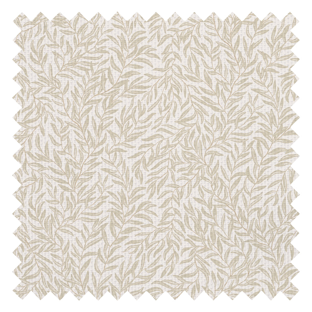 Whimsical Willow Fabric in Soft Brown on Cream