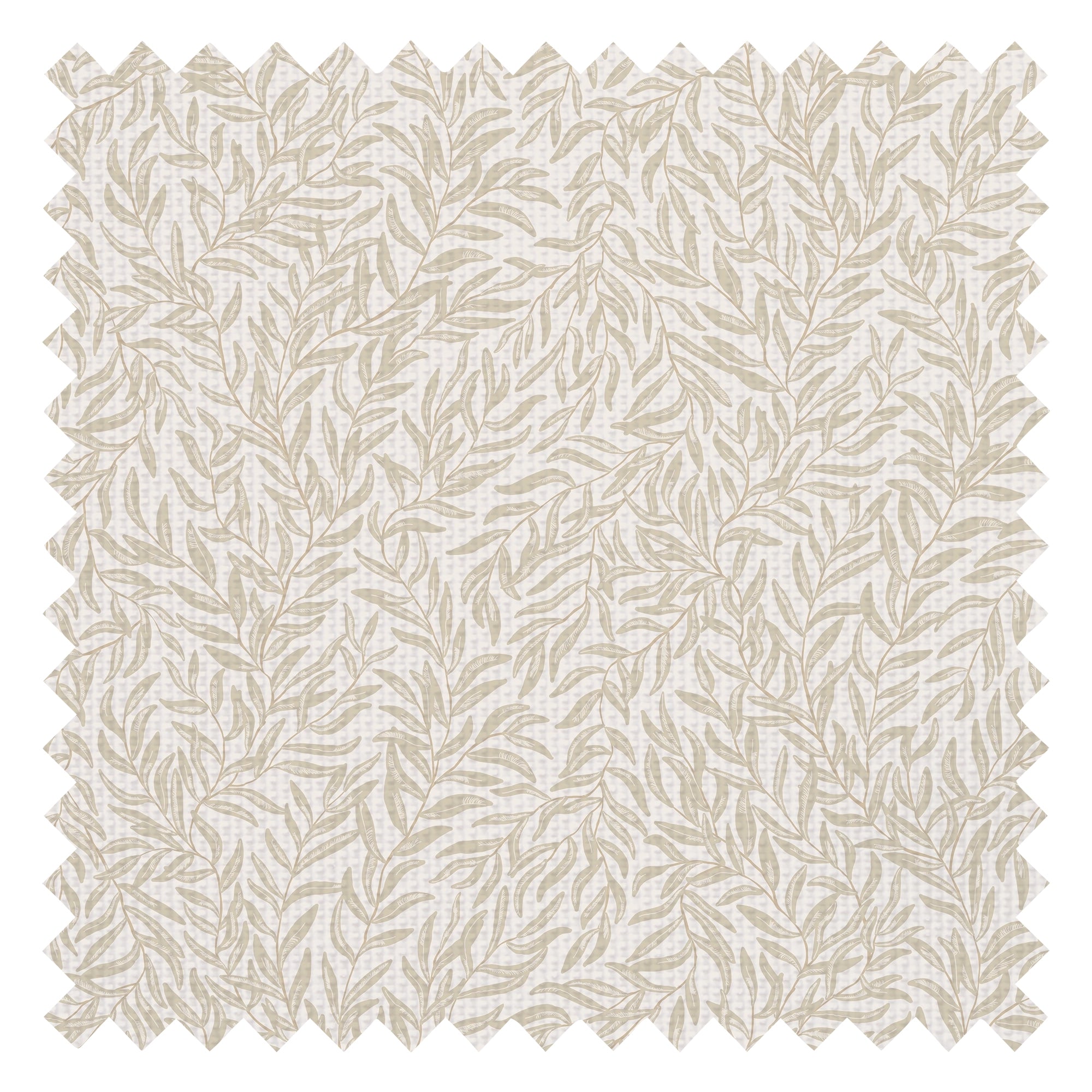 Whimsical Willow Fabric in Soft Brown on Cream