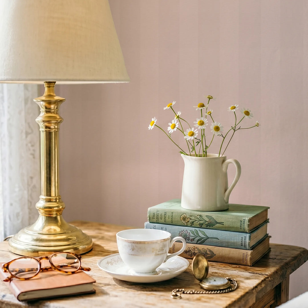 Whisper Stripe Wallpaper in Beautiful Blush