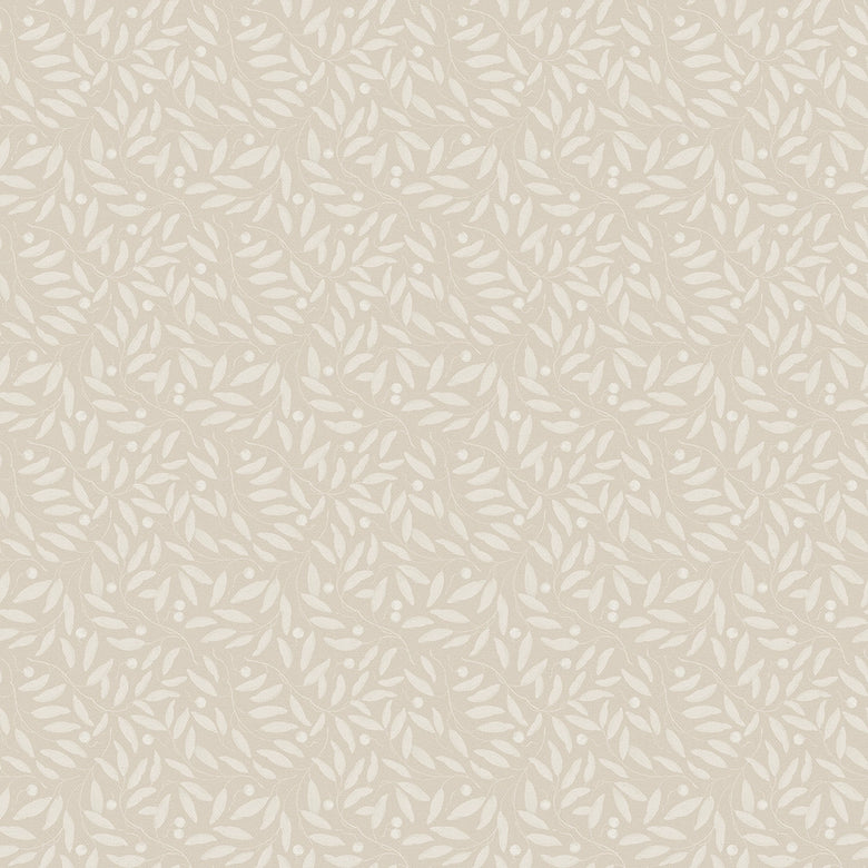 Sample of Whispering Leaves Wallpaper in Castle Stone