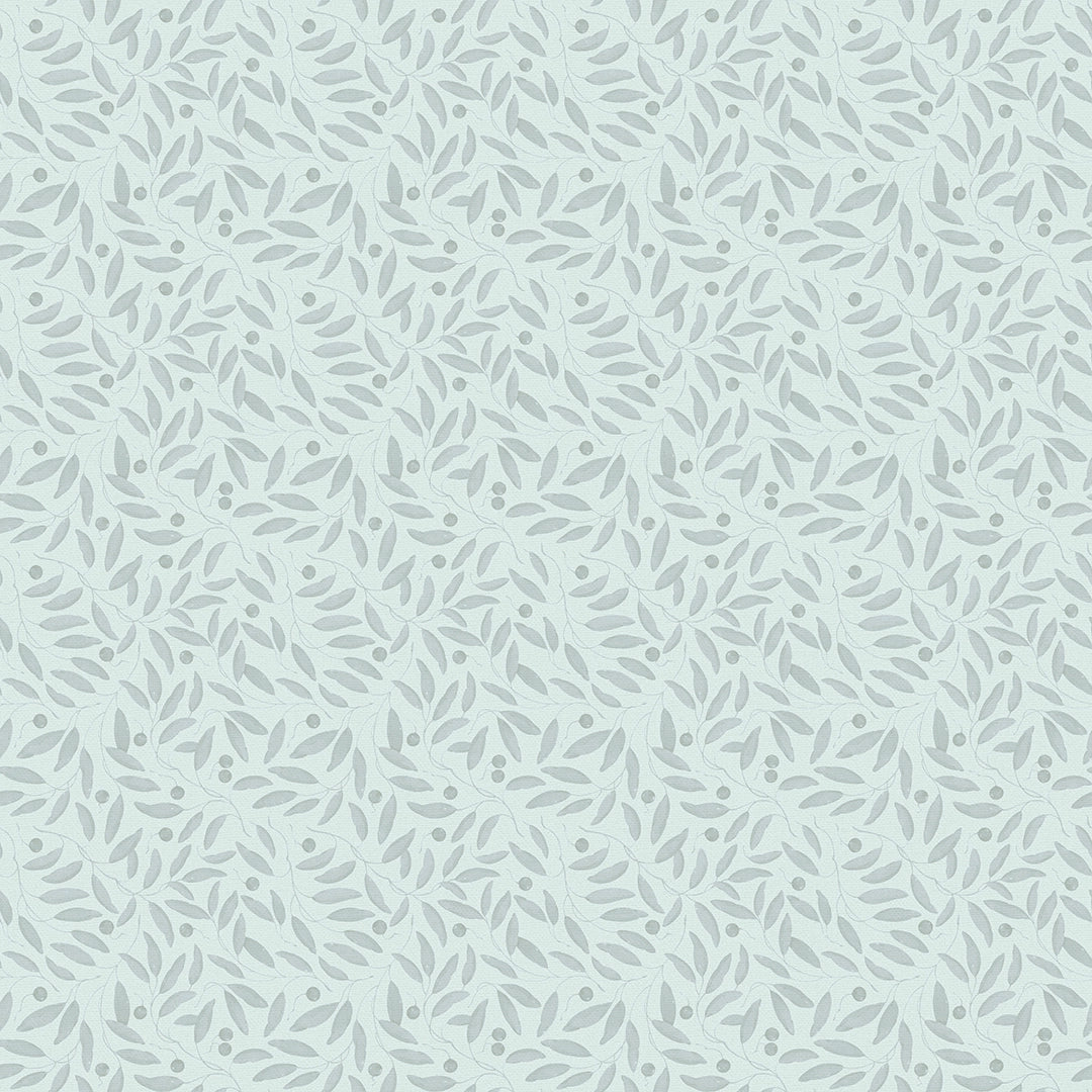 Sample of Whispering Leaves Wallpaper in Duck Egg