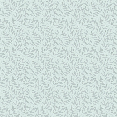 Sample of Whispering Leaves Wallpaper in Duck Egg
