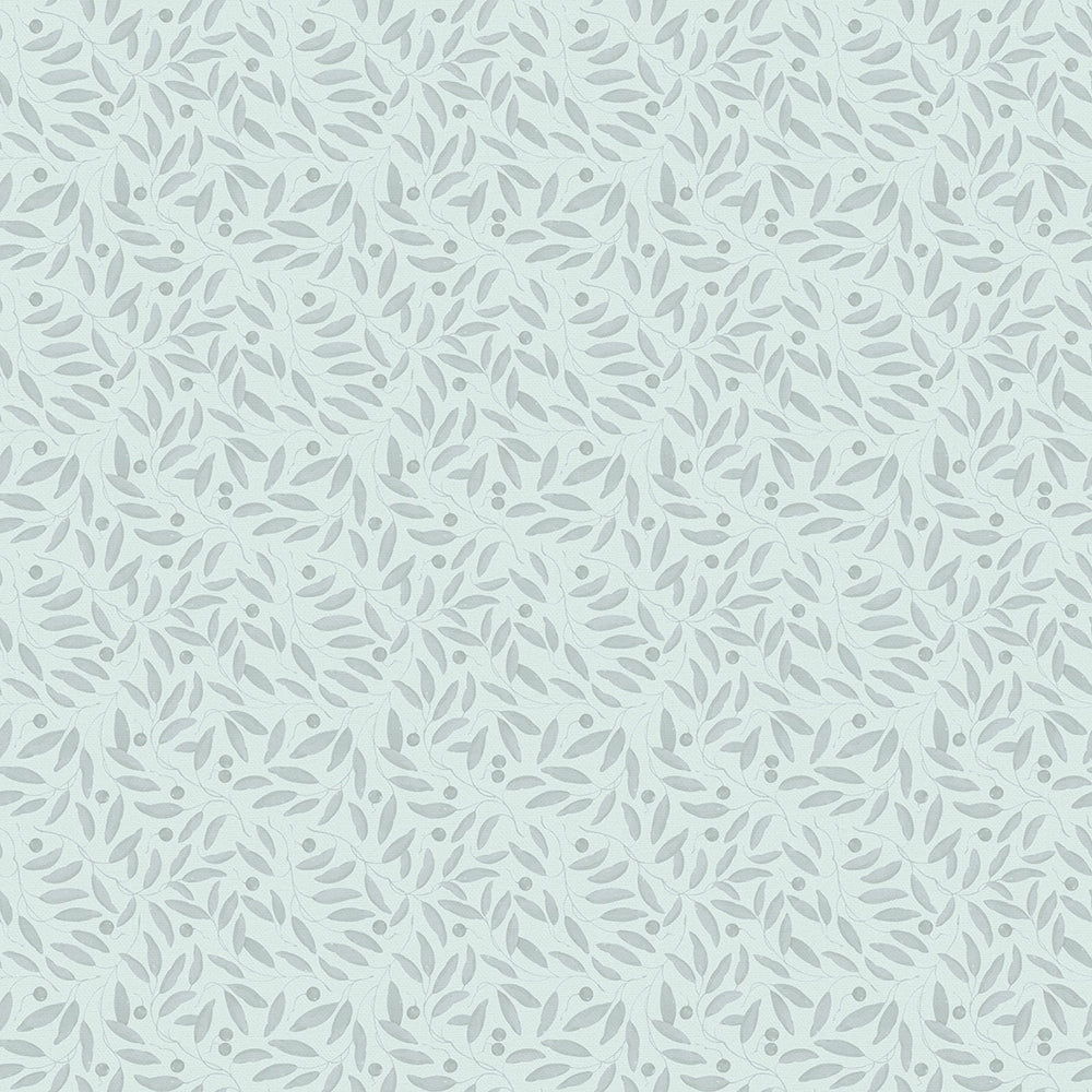 Sample of Whispering Leaves Wallpaper in Duck Egg
