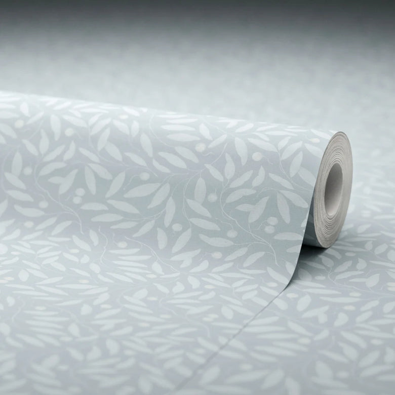 Whispering Leaves Wallpaper in Mineral Mist