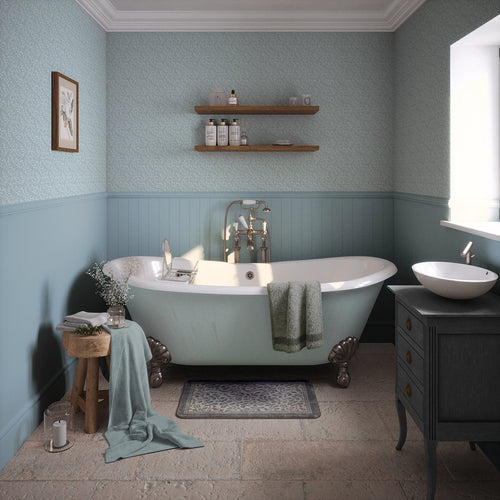 Whispering Leaves Wallpaper in Mineral Mist