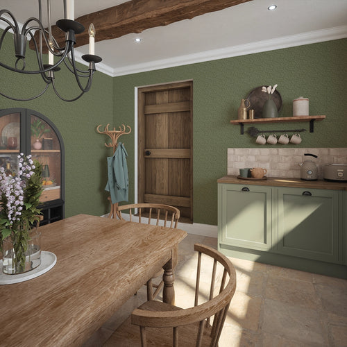 Whispering Leaves Wallpaper in Olive Tree