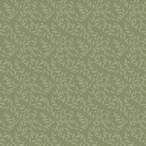 Sample of Whispering Leaves Wallpaper in Olive Tree