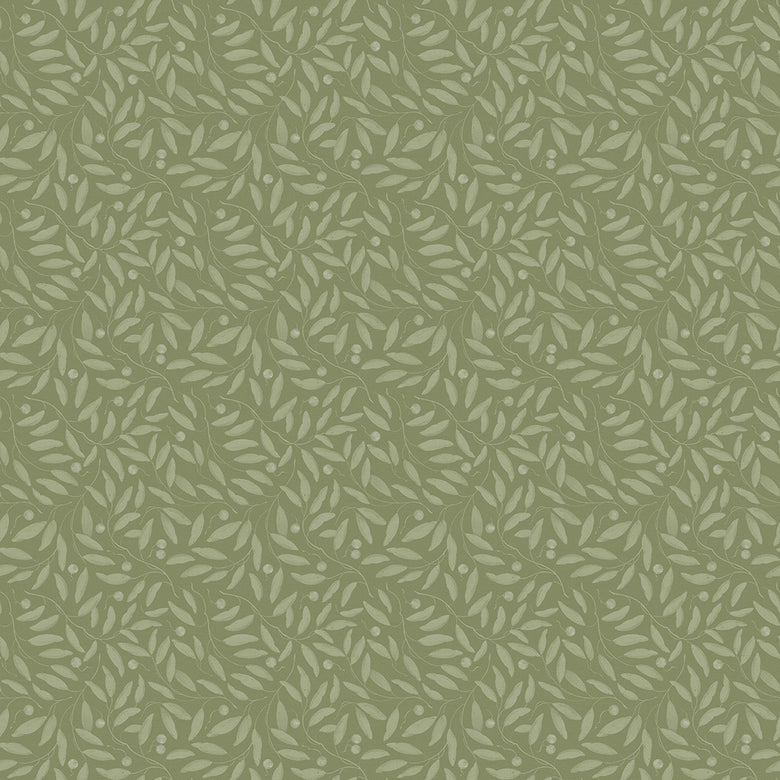 Sample of Whispering Leaves Wallpaper in Olive Tree