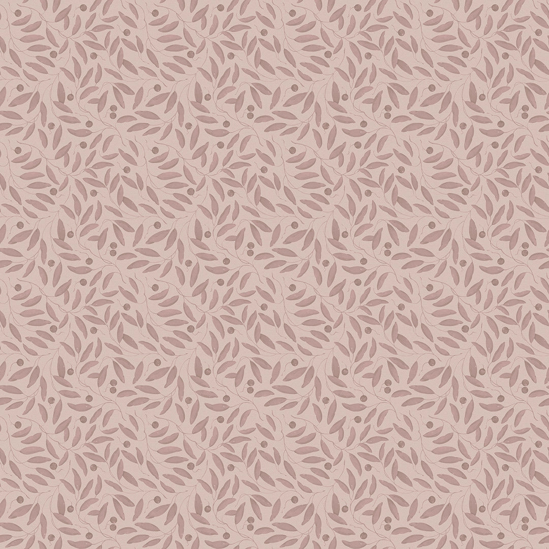 Sample of Whispering Leaves Wallpaper in Sweet Raspberry