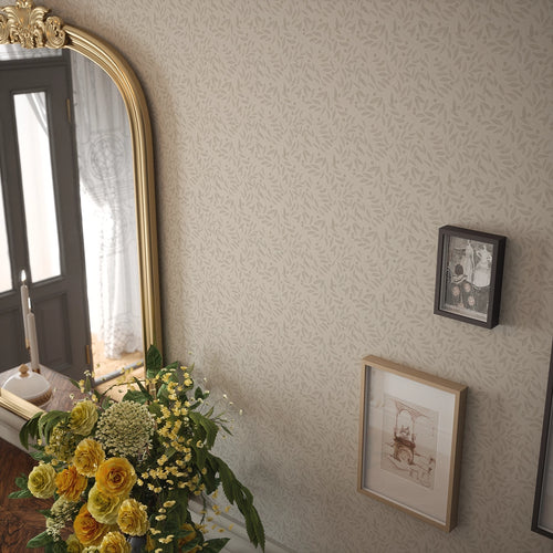 Whispering Leaves Wallpaper in Vintage Cream