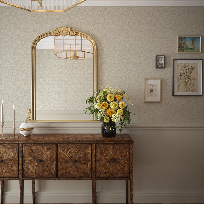 Whispering Leaves Wallpaper in Vintage Cream