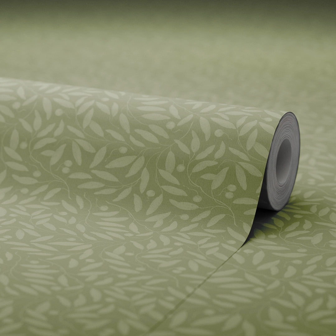 Whispering Leaves Wallpaper in Olive Tree