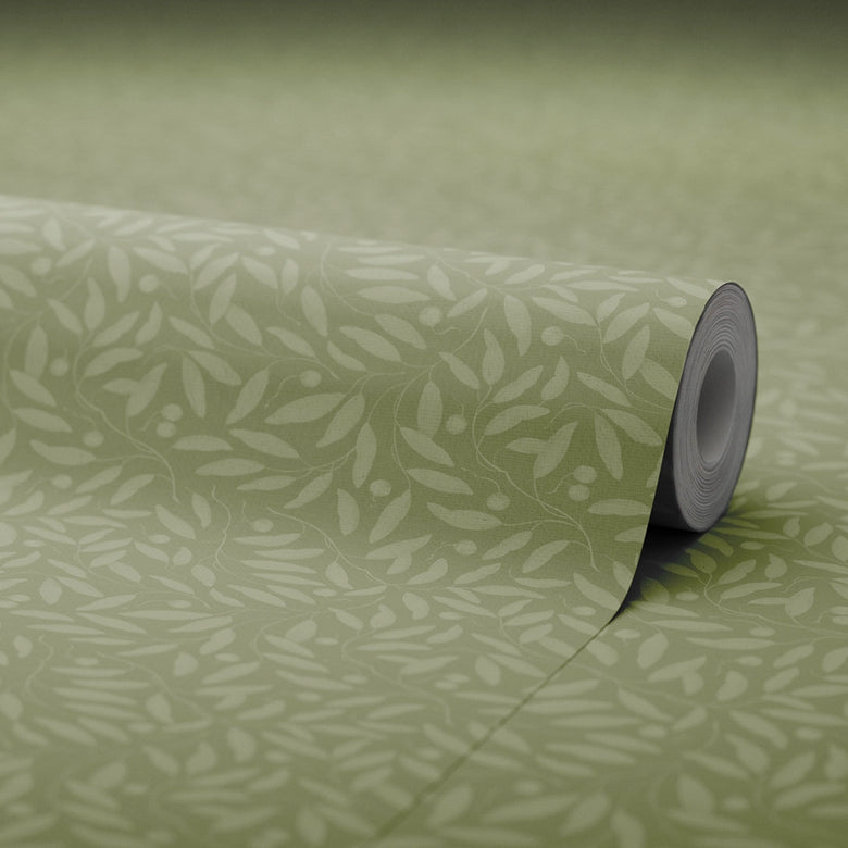 Whispering Leaves Wallpaper in Olive Tree