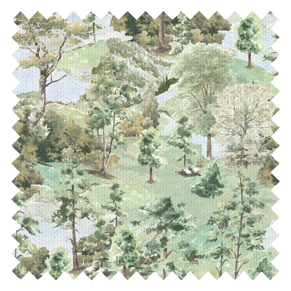 Wildwood Water Fabric in Greens