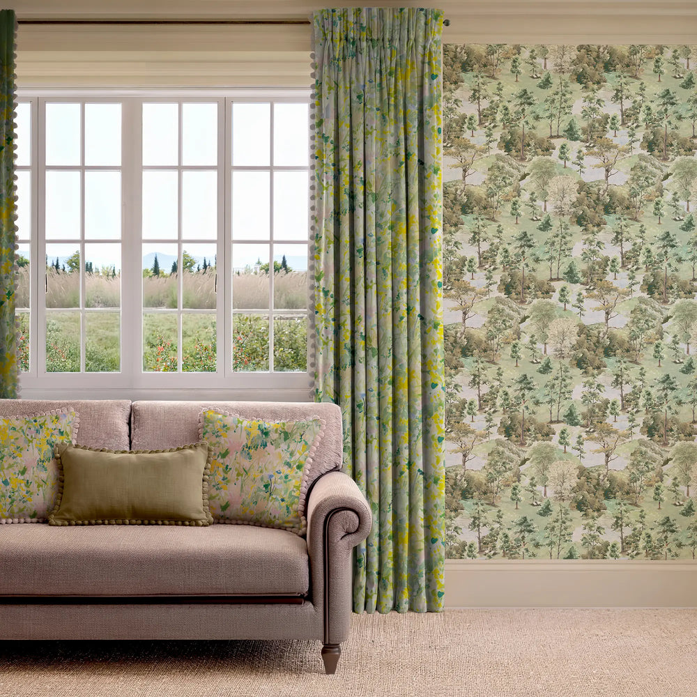 Wildwood Water Wallpaper in Greens