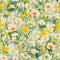 Windswept Wildflowers Wallpaper in Greens, Yellows and Pink