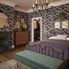 Wisteria Lane Wallpaper in Classic Navy with Berry Pinks