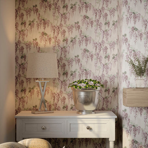 Wisteria Lane Wallpaper in Shades of Lavender and Linen Cream
