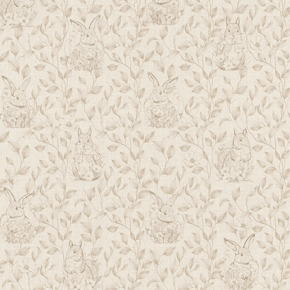 Woodland Sanctuary Wallpaper in Natural on Light Cream