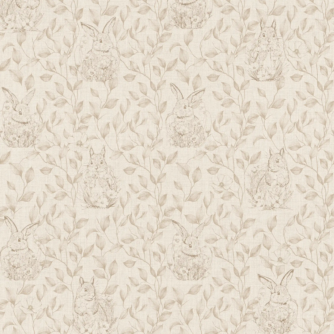 Woodland Sanctuary Wallpaper in Natural on Light Cream