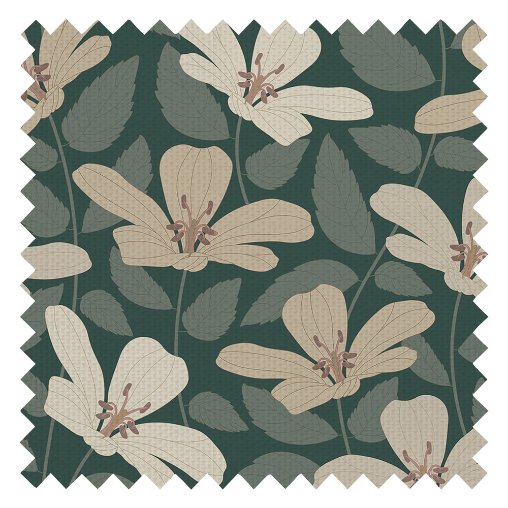 La Fleur Fabric in Earthy Hues on Juniper