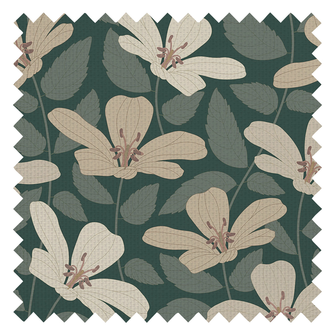 La Fleur Fabric in Earthy Hues on Juniper