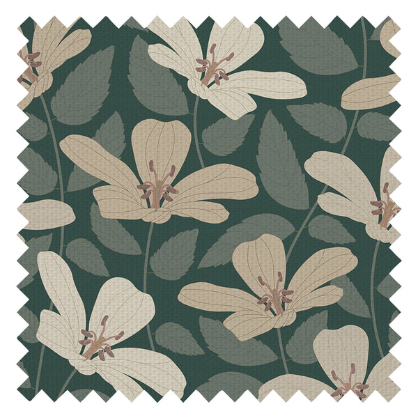 La Fleur Fabric in Earthy Hues on Juniper