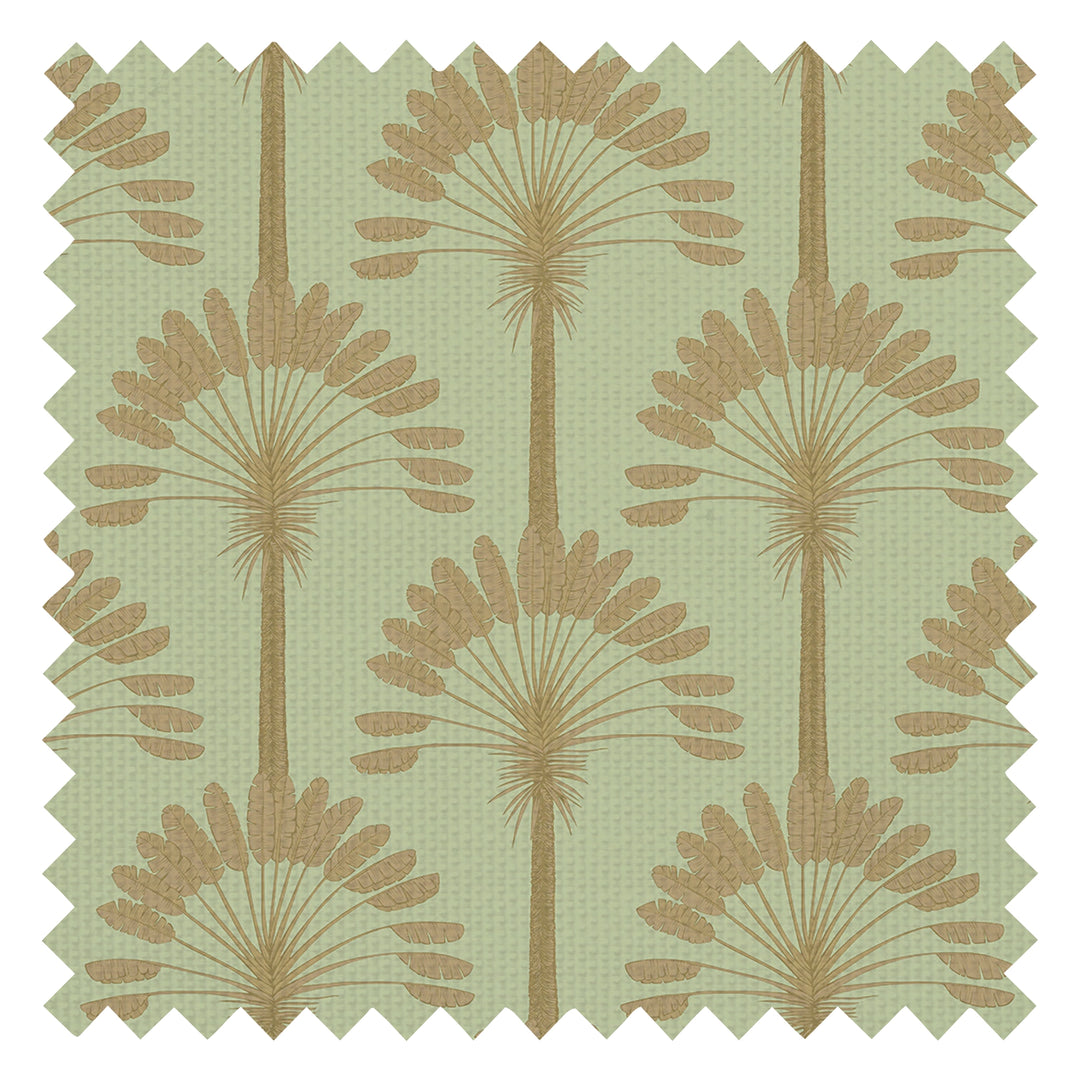 Palmette Fabric in Olive and Gold