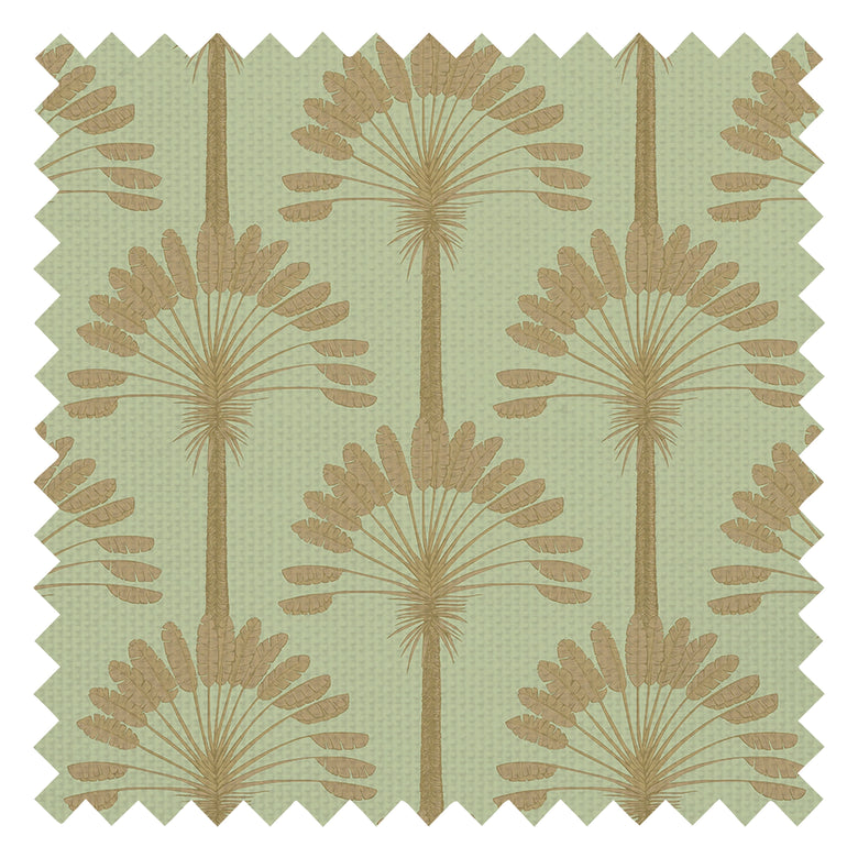 Palmette Fabric in Olive and Gold