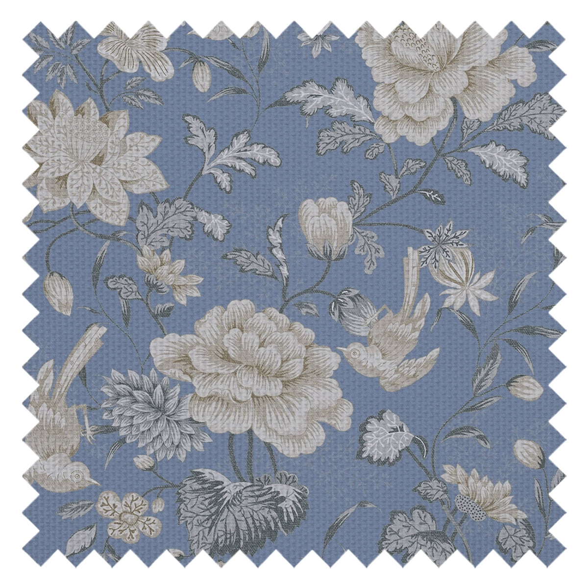 Serenity Fabric in Bluebell and Vintage Cream