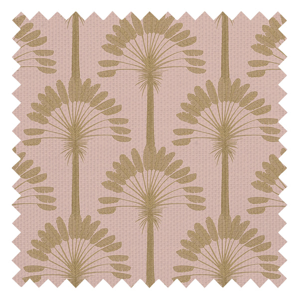 Palmette Fabric in Dusty Pink and Gold